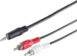 SHIVERPEAKS S-Conn 3,5 mm į 2x RCA audio kabelis, 2,5 m, juodas, raudonas, baltas (30832-2.5)