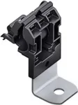 HellermannTyton 151-01643 RCA90SM6-PA66HIRHSUV/ST/ZN-BK reketinis P-gnybtas, tvirtinamas varžtais, PA66HIRHSUV, cinkuoto plieno plok&scaron;tė, juodas