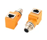 EXSYS EX-49502 M12 A koduotas 8 kontaktų ki&scaron;tukas į RJ45 lizdą 90&deg; pramoninis Ethernet adapteris