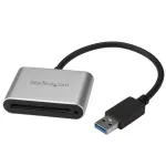 StarTech.com USB 3.0 kortelių skaitytuvas/ra&scaron;ytuvas CFast 2.0 kortelėms, CFast, CFast 2.0, juoda, sidabrinė, 5000 Mbit/s, aliuminis, veiklos, maitinimo, CE, FCC, RoHS, REACH