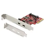 StarTech.com 2 prievadų USB 3.2 Gen 2 PCIe kortelė, USB-C 10Gbps SuperSpeed PCI Express 3.0 x4 valdiklio kortelė, USB Type-C adapterio kortelė, tik duomenims, Windows/macOS/Linux, TAA