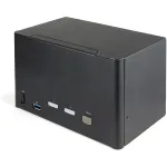 StarTech.com 2 prievadų keturių monitorių DisplayPort KVM jungiklis &ndash; 4K 60Hz UHD HDR &ndash; stalinis 4K DP 1.2 KVM su 2 prievadų USB 3.0 &scaron;akotuvu (5Gbps) ir 4x USB 2.0 HID prievadais, garsu, klavi&scaron;iniu perjungimu, TAA