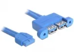 USB laidas DeLOCK 82941 USB 3.2 Gen 1 0,45 m 2 x USB A mėlynas