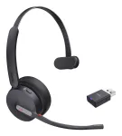 Yealink WH64 Hybrid Mono Teams Belaidis Ausinių Rinkinys DECT/Bluetooth Juoda
