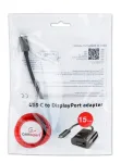 Gembird A-CM-DPF-01 adapteris i&scaron; USB-C į DisplayPort, 15 cm, juodas