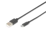 DIGITUS USB 2.0 jungiamasis laidas, A tipo &ndash; Micro B (M/M), 2 m, juodas