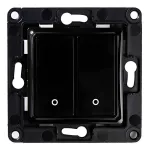 &Scaron;viesos jungiklis Shelly Wall Switch 2 juodas, 2 mygtukai, suderinamas su Shelly 2.5