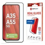 Displex Full Cover apsauginis stiklas (10H) Samsung Galaxy A35/A55 5G su Eco montavimo rėmeliu