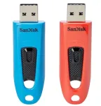WESTERN DIGITAL SanDisk Cruzer Ultra 64GB USB 3.0 atmintukas raudonas dviejų rinkinys