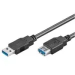 Wentronic Goobay USB 3.0 SuperSpeed prailginimo laidas, juodas, 1,8 m - USB 3.0 ki&scaron;tukas (A tipas) > USB 3.0 lizdas (A tipas) (93998)