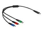 DeLOCK USB įkrovimo kabelis 3 in 1 USB Type-C Lightning Micro USB 30 cm