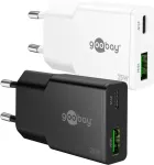 Goobay 75734 USB-C PD GaN dvigubas greitasis įkroviklis Slim, 2 prievadai, 25 W, baltas