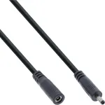 InLine DC prailginimo laidas, DC ki&scaron;tukas/lizdas 3,5x1,35 mm, AWG 18, juodas 0,5 m