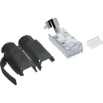 InLine RJ45 crimp jungtis Cat.6A ekranuota, 3 dalių, juoda, 100 vnt. pakuotė