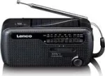 Lenco MCR-113BK avarinis radijas su saulės baterija, rankiniu generatoriumi / saulės / baterijų maitinimu, juodas