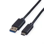 ROLINE USB laidas USB Type C (ki&scaron;tukas) &ndash; 9 kontaktų USB Type A (ki&scaron;tukas) 1 m USB 3.1 liejinis juodas (11.02.9011)