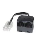 ISDN Verteiler, 2-fach, 1 x RJ45 St/2x RJ45 (8P8C) Bu, 10 cm Kabel Zum Anschluss von 2 ISDN-Ger&auml;ten an eine Leitung (17000462)