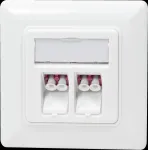 Logilink - Keystone lizdas - su žymėjimo langeliu - LC Duplex - kampinis - vienguba - 2 tinklo lizdai - 2 moduliai - balta, RAL 9010 (NK402