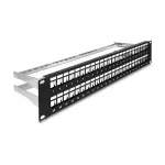 DeLOCK 19 colių Keystone pataisų skydelis 48 prievadų su įtempimo mažinimo elementais 2U juodas