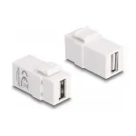 DeLOCK Keystone modulis USB 2.0 A lizdas &ndash; USB 2.0 A lizdas, baltas
