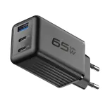 Cellularline Multipower Micro 65W itin kompakti&scaron;kas 65W greitasis sieninis įkroviklis su 3 prievadais