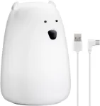 Goobay LED naktinė lemputė Polar Bear, &scaron;iltai balta ir 7 RGB spalvos, jutiklinis valdymas, Li-Ion 3.7 V 1200 mAh