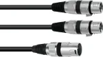 Audio kabelis XLR 3 kontaktų ki&scaron;tukas į 2 x XLR 3 kontaktų lizdą Omnitronic 30225210