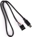 Alphacool 18171 Mini-USB į pagrindinę plok&scaron;tę 5 kontaktų laidas 0,4 m juodas