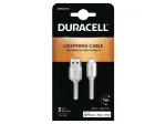 Duracell Sync/Charge kabelis 1 metras baltas, USB A &ndash; Lightning, 2.0