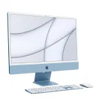 APPLE iMac Z1E5 59,62 cm 23,5 colio standartinis stiklas M4 8 branduolių CPU/8 branduolių GPU/16 branduolių N.E. 16 GB 256 GB SSD Gbit Eth MM NumKey TID DE Mėlyna (Z1E5-MWUF3D/A-0799NS)