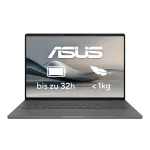 ASUS Zenbook A14 UX3407QA-QD496W Copilot+ PC ne&scaron;iojamas kompiuteris 35,6 cm (14 col.) WUXGA 32 GB LPDDR5x-SDRAM 1 TB SSD Wi-Fi 6E (802.11ax) Windows 11 Home German Grey