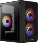 Kompiuterio korpusas AEROCOOL CS107V2 Mini Tower &mdash; Juodas, microATX/Mini-ITX, 2x120mm ventiliatoriai, 1x3.5 colio + 2x2.5 colio lizdai