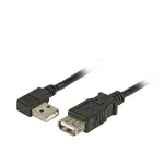 EFB-ELEKTRONIK USB 2.0 ilginimo kabelis A (kampu) - A ki&scaron;tukas į lizdą, 3,0 m, juodas, Classic