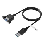 EFB USB 3.0 prailginimo kabelis A-A ki&scaron;tukas &ndash; lizdas su tvirtinimo galimybe, 0,5 m, juodas