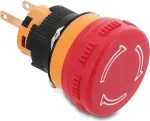 Delock Mushroom Head Push Button 16 mm 2 x Solder Connection Plastic 26 mm &Oslash; (22120)
