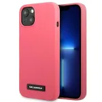 Karl Lagerfeld KLHCP13SSLMP1PI Silikoninis dėklas su plok&scaron;tele, skirtas iPhone 13 Mini 5,4 inch, fuksija