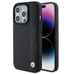 BMW BMHCP15L22RDPK iPhone 15 Pro 6,1 inch Hardcase Leather Textured & Stripe Black