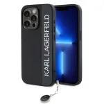 Karl Lagerfeld KLHCP15XPSAKDGCK iPhone 15 Pro Max 6,7 inch Black Hardcase Saffiano Rhinestones & Charm