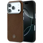 Mercedes Leather Semi Wrap Wood Effect MagSafe Dėklas, skirtas iPhone 17 Pro Max, Camel