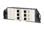 MetzConnect E-DAT subway 6x8(8) GB3 tu&scaron;čias duomenų prijungimo blokas - Cat6 - 6x RJ45 - Perlų baltumo - be modulių (1309360601-E)