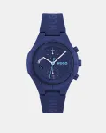 HUGO BOSS Velocity Vyri&scaron;kas Kvarcinis Chronografo Laikrodis 44mm Nerūdijantis Plienas Mėlynas Ciferblatas