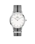 DANIEL WELLINGTON Petite Lumine moteri&scaron;kas laikrodis 26mm sidabrinis nerūdijančio plieno tinklelis DW00100679