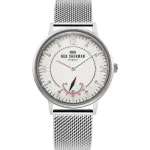 BEN SHERMAN vyri&scaron;kas analoginis kvarcinis laikrodis WB034SM 43 mm juodas ciferblatas odinis dirželis
