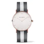 PAUL HEWITT Unisex Watch PSARSTWGRW20S 39mm Rose Gold PVD Stainless Steel White Dial Green Perlon Strap Quartz