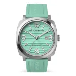 WATCHPEOPLE Women's 700986 kvarcinis analoginis laikrodis 45 mm nerūdijančio plieno korpusas baltas ciferblatas juodas odinis apyrankė