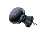 Wozinsky WCT5-Q6S2Y Automobilinis telefono laikiklis su belaidžiu įkrovikliu Qi/MagSafe 15W, ventiliacijos angų tvirtinimu ir au&scaron;inimo ventiliatoriumi &ndash; juodas