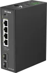 D-Link DIS-210G-06P Pramoninis valdomas &bdquo;Smart Managed&ldquo; Gigabit PoE+ jungiklis, 4 PoE+ prievadai, 2 SFP, 120W