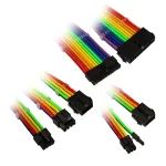 Pintas kabelių ilginimo rinkinys Kolink Core Adept &mdash; 6 vnt., PET apvalkalas, variniai laidininkai, ilgiai 300&ndash;350 mm