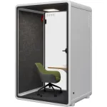 SOUNDBOX INC Soundbox Office Pod SR-M (F4) 1 Asmuo Baltas &ndash; Akustinė telefono būdelė su LED ap&scaron;vietimu ir vėdinimu
