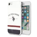 U.S. POLO ASSN. USHCI8PCSTRB iPhone 7/8/SE 2020/SE 2022 dėklas Baltas trijų spalvų ra&scaron;tas